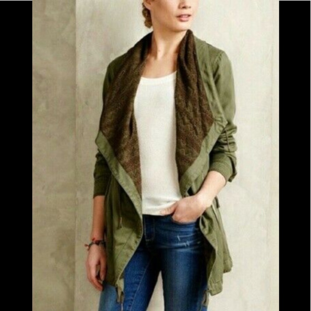 Anthropologie Hei Hei “Etta” Anorak Green Jacket Size Small